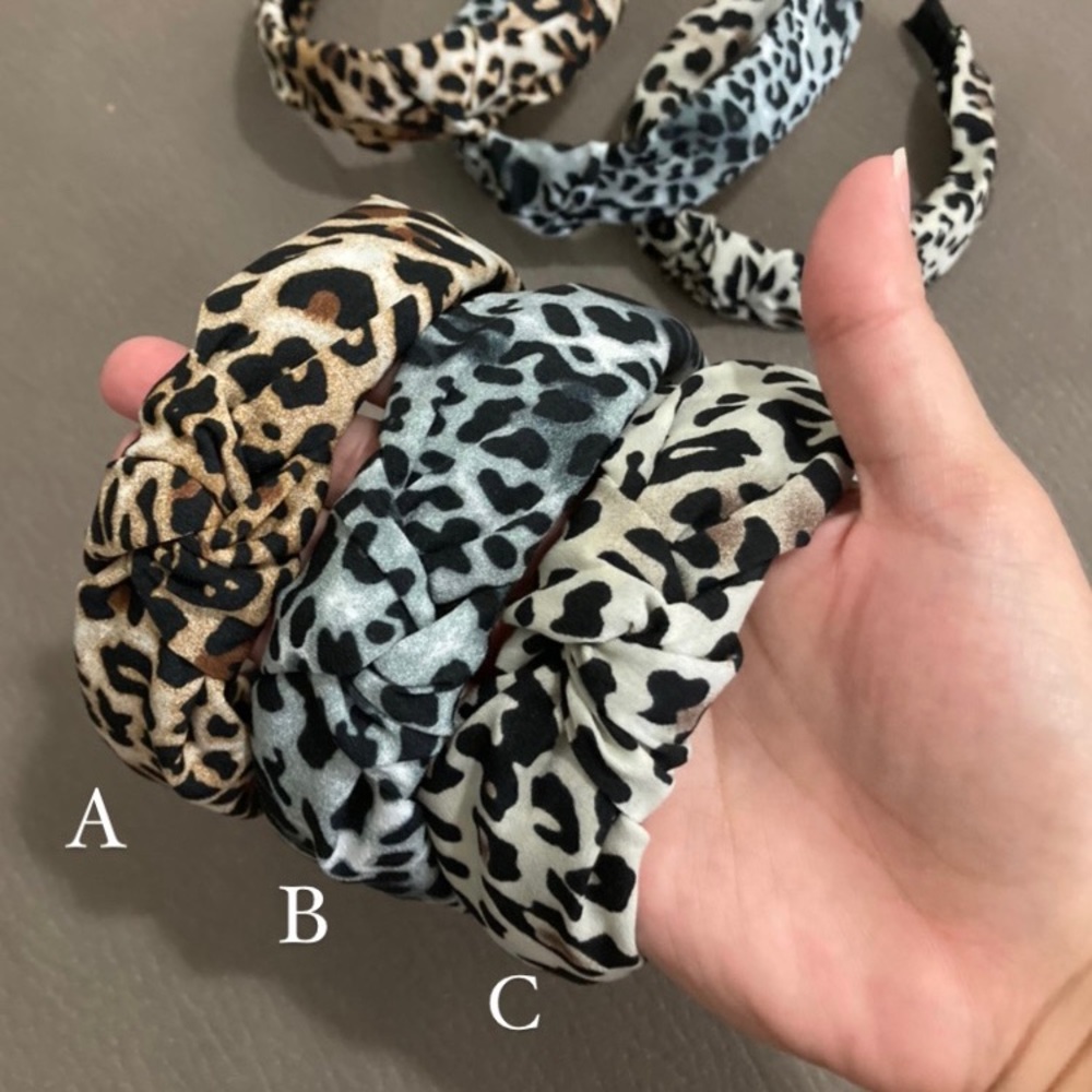 Leopard print knot headband